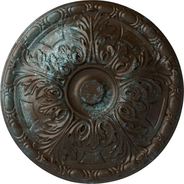 Ekena Millwork Granada Ceiling Medallion (Fits Canopies up to 4 1/4"), 15 3/4"OD x 5/8"P, Bronze Blue Patina CM16GABBS - main